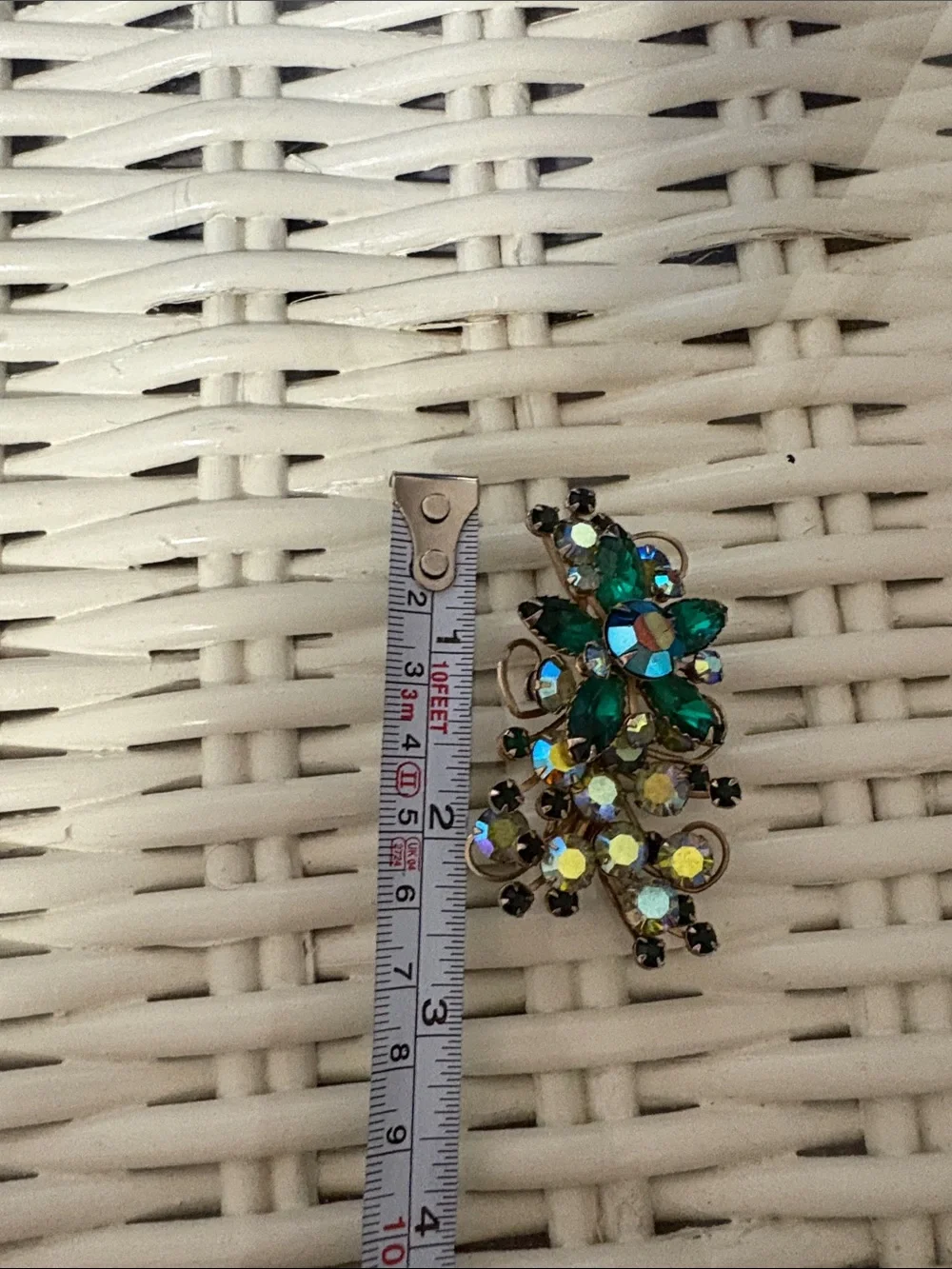 Emerald Green Crystal Floral Brooch - Women Jewelry